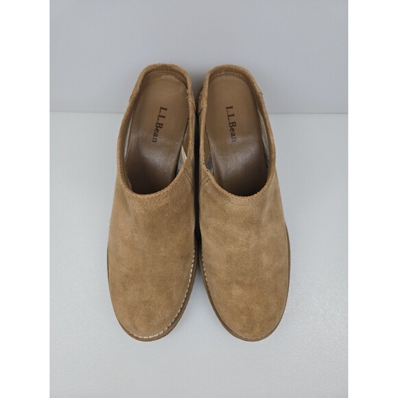 L.L. Bean Deerfield Tan Suede Mule Slip-On Shoes Women's Size 7.5 - Picture 3 of 12